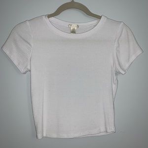 Ripped white tight t-shirt crop top